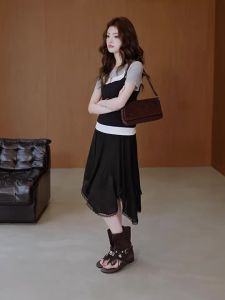 MIUCO | Chân Váy A-Line Hình Dạng Không Đều Phong Cách Hàn Quốc