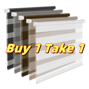 Korean Style Double-Track Roller Blinds 2-Pack - Elegant Window Shade in Various Colors
