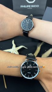 PhiLipe Ricci Jam Tangan Couple Kulit Pasangan Pria Dan Wanita Dial Bulat Strap Tali Leather Model Simpel 4231G Free Box