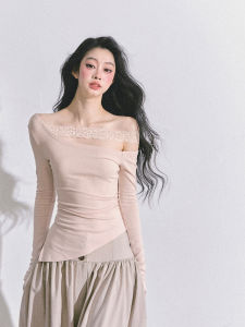 SHAOYEYAN | Áo Thun Dễ Thương Cổ Trụ Xụp Màu Xám