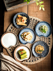 5-Inch Ceramic Plate Home Use Snack Dish under glColor Plate Japanese Style Dinnerware Set Retro Everyday Gift Ideal for All