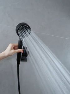 3 in 1 Shower Head With Hose Set Black Shower Sprayer Handheld Rain Shower Pressure Boost Shower Set For Bathroom