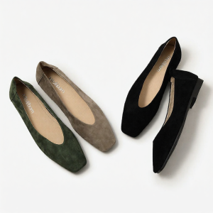 MIOLLIBARN | French Suede Square Toe Flat Soft Sole Granny Shoes