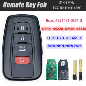 KEYECU FOR 2018 2019 2020 2021 TOYOTA CAMRY Keyless REMOTE SMART KEY FOB HYQ14FBC 231451-0351 P/N: 89904-06220 89904-06240
