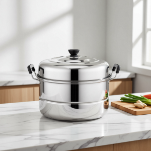 YUYOU | Double Layer Stainless Steel Steamer Large Size Multipurpose Cooking Suitable for Induction and Gas Stoves