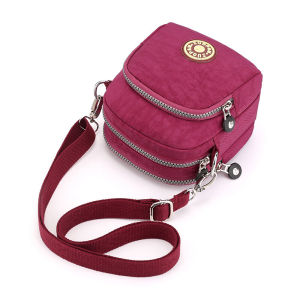 Mini Oxford Cloth Fashion Crossbody Bag Multi-layer Canvas Shoulder Bag Waterproof Single-shoulder Handbag Small Square Bag