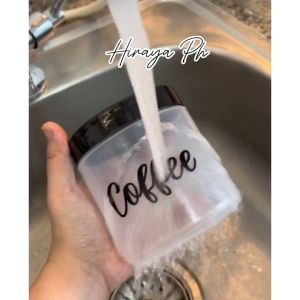 Hiraya Ph 500ml / 1000ml Plastic Transparent Coffee Canister Jar Garapon with Spoon and Label for Kitchen Pantry Organizer