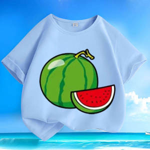 Áo Thun Hoạt Hình Dưa Hấu Cho Trẻ Em Áo Thun Cotton Cổ Tròn Tay Ngắn Thông Thường Dành Cho Trẻ Em Cỡ Nhỏ Mùa Hè Mặc Cho Cha Mẹ Và Con Cái