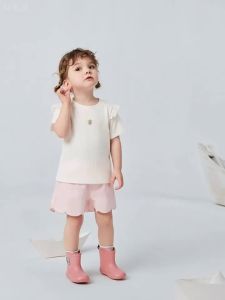 MINI BALA | Bamboo Cotton Antibacterial Breathable Lace Trimmed Girls T-Shirt