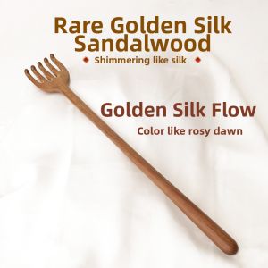LENIHALC | Wide-tooth Wooden Back Scratcher Golden Silk Rosewood Massage Tool