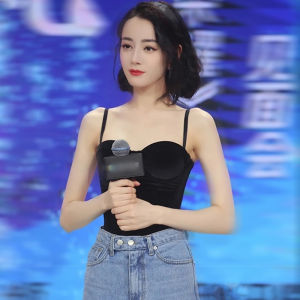 chaqi | Delilah Style Sweet Spicy One Shoulder Bridesmaid Crop Top Inner Wear Outer Wear Short Length Solid Color Commute Style Vest