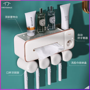 HKStorage Giá Đựng Bàn Chải Đánh Răng Đa Năng Mới Giá Đựng Khăn Giấy Mặt Tích Hợp Không Cần Đục Lỗ