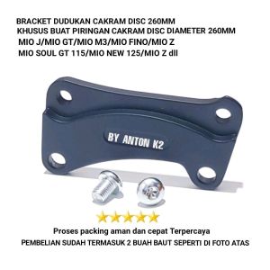 BRACKET DUDUKAN KALIPER/BREKET DUDUKAN PIRINGAN CAKRAM DISC BRACKET DEPAN 260MM MOTOR MIO J/MIO M3/MIO Z/MIO GT/MIO SOUL GT 115/MIO FINO/MIO NEW 125
