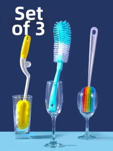 FUCHAO | Long Handle Insulated Cup Cleaning Brush 3 Packs