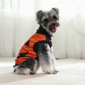 Halloween Pet Vest for Small Medium Dogs Cats Autumn Winter Costume Pumpkin Print Cosplay Outfit Chihuahua Pug French Bulldog