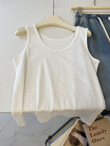 White in Thin Section Imitation Cotton Linen Vest Womens Summer Inner Wear Loose Casual Sleeveless T-shirt Strap Base Tops