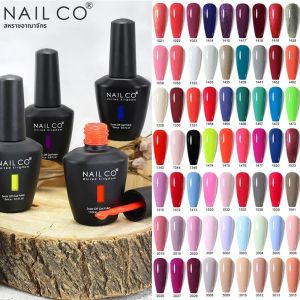 ยาทาเล็บเจล NAILCO 15 มล. ปราศจากสาร TPO เจลทาเล็บกึ่งถาวร สำหรับตกแต่งเล็บ ทำเล็บแบบไฮบริด พร้อมน้ำยาล้างเจล ท็อปโค้ท เจลยูวี