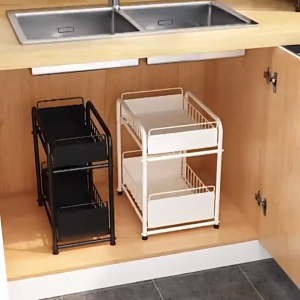 Under Sink Rack Kitchen Sliding Storage Organizer Dapur Basket Pull Out Organizer Drawer Pantry