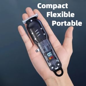 Mens retro transparent electric barber with LCD display professional beard trimmer high power hair dryer Fathers Day gift