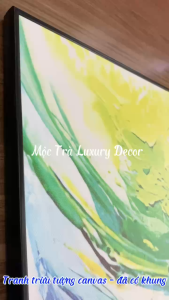 Trừu tượng khổ lớn trang trí phòng khách đại sảnh hành lang lối vào chất vải canvas đã có khung tặng kèm đinh treo