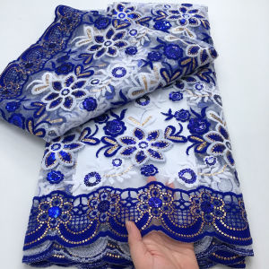 สีเหลืองผ้าไหมผ้าลูกไม้ตาข่ายผ้าเลื่อมภาษาฝรั่งเศสคําชุดเจ้าสาวเย็บปักถักร้อยลูกไม้แอฟริกันผ้า 2025 วัสดุสุทธิคุณภาพสูง A4426