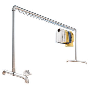 Thickened Steel Pipe Clothes Drying Rack Stand Outdoor Indoor Balcony Bedroom Hanging Clothes Simple Quilt Drying Rod