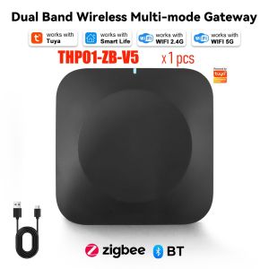 YFK | Tuya Zigbee Bluetooth Gateway 2.4G/5G WiFi Hub Local Automation 40m Range Works with Tuya Smart Life for Whole Home Control