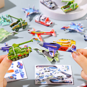 30Pcs 3D Tank Plane Paper DIY Puzzle Childrens Toy Boy Birthday Party Gift School Reward Gift Pack Pinata Filler Children