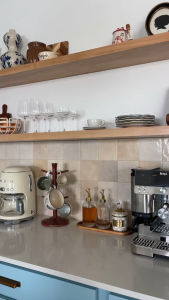 Two (2) layers wider Shelves with smooth finish wider kitchen organizer wider condiments rack display wider wooden display rack  condiments rack spice racks concealed metal bracket with tox and screw ready to install