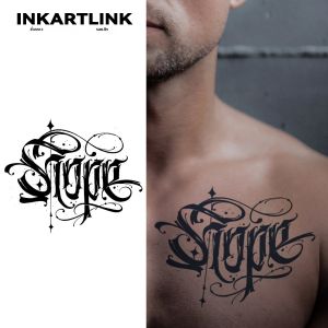 สติกเกอร์รอยสักชั่วคราวลายหวังภาษาอังกฤษรอยสักมหัศจรรย์กันน้ำรอยสักปลอมนานถึง15วันรอยสักกึ่งถาวร