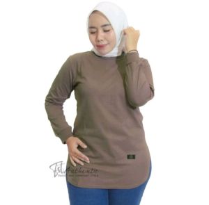 BAJU KAOS ATASAN WANITA TERBARU DINARRY MOTIF OVAL POLOS WARNA MILO / Atasan / Baju Kaos / Kaos Dinarry Fashion Hijab Style / Baju Kaos Atasan / Kaos Dinarry / Baju Atsan Wanita