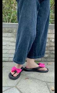Size 36-41 Womens Fashion Shoes Thick Soles Sandal Anti-slip Flip Flops Bowknot Indoor Slippers