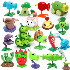 Soft Rubber Plant Vs Zombie Toy Individual Pea Shooter Launcher Giant Gift for Children Static Animal Model Universal Gender