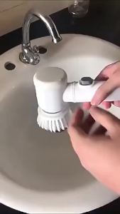 Rechargeable Electric Spin Scrubber Cordless Power Cleaning Brush with Replaceable Heads Ideal for Kitchen Household Cleaning