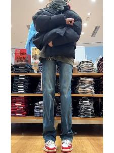 Chân Ống Rộng Thẳng Mỏng Denim Quần Jean Nữ Mùa Xuân Mùa Thu Cao Vòng Eo Thon Gọn Rộng Rãi Ống Cổ Điển Cỡ Lớn Quần