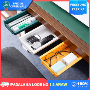 【Utility】Creative Hidden Drawer Self Adhesive Under Desk Storage Boxes Safe Derosit Holder School Stationery Office Self Stick Case Kitchen Knife Fork Storage Tray Organizer