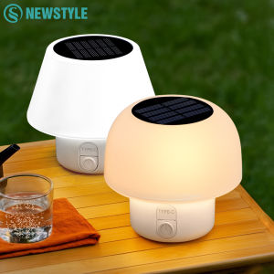 Solar Table Lamp Outdoor Indoor Portable Camping Solar Mushroom Lamp 4 Modes Waterproof Patio Garden Bedroom Yard Restaurant Bar