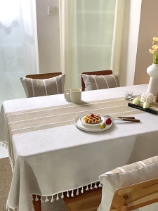 Khăn trải bàn mùa đông bằng vải bố chống thấm nước bằng vải lanh cotton mộc mạc cho nhà bếp Khăn trải bàn ăn Khăn trải bàn ăn uống Bàn cà phê Trang trí phòng bếp