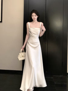 BUT YOU | French Style Satin Long Wedding Party Dress