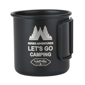 【HRFS】 300ML Camping Water Cup with Foldable Handle Coffee Cup Aluminum Alloy Portable Camping Cup Lightweight for Outdoor Use