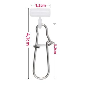 Bộ 20 Móc Câu Cá Chốt Xoay Khóa Đôi Bằng Thép Không Gỉ Siêu Bền Màu Đen Xanh Dương Đỏ