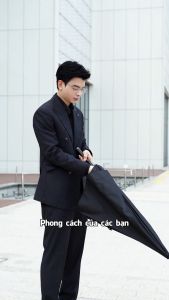 Ô thẳng cao cấp lịch lãm Elite Nason tay cầm gỗ sang trọng vải siêu chống thấm vượt trội chống nắng chống gió