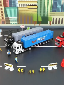 Alloy container truck Model car Simulation vehicle Toy truck Childrens toy car