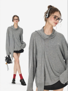 Turn Signal | Elegant Tie Collar T-shirt Loose Fit Blouse