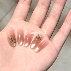 เล็บประดับมุก Zircon Flash Butterfly เข้าชุดกับเล็บสีทอง ลูกปัดแก้ว ตาแมว เล็บประดับมือทำด้วยมือ เล็บประดับเล็บที่สวมใส่ได้