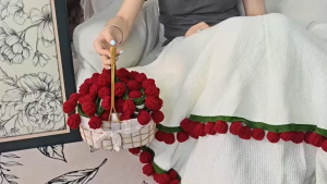 Rose Bouquet Sofa Throw Preserved Flower Nap Blanket Shawl ValentineS Day Gift Decorative Floral Blanket Graduation Gift