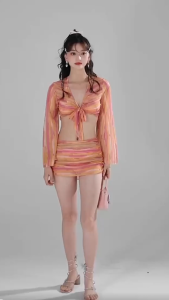 Sunset 4in1 Bikini Set 4 Piece Separated Swimwear with Conservative Cover Up