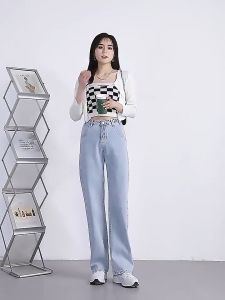 GIRLSHUB 【Ready Stock】Women Slim Wide Leg Pants High-Waist Denim Loose Mopping Jeans 高腰牛仔裤女直筒宽松显瘦垂感拖地阔腿裤子