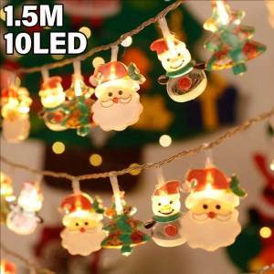 Yespery 1.5M Dây đèn giáng sinh Santa Claus Snowman Pin hoạt động Vòng hoa Led trang trí Giáng sinh ánh sáng bên 2024 năm mới trang trí nội thất