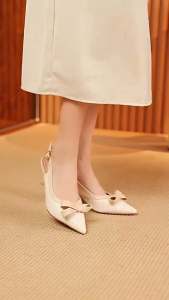 Comfortable Women High Heels Slingback Shoes Pointed Toe Soft Insole Anti Slip Elegant Daily Wear Pumps